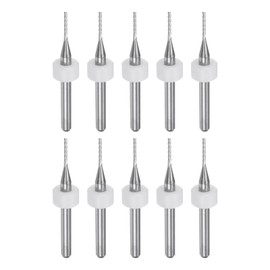 sourcing map 10pcs End Mill Bits 1mm Solid Carbide CNC Router Bits Engraving Cutter Tools for PCB Circuit Board Milling Machine Wood Carving, 1/8" Straight Shank