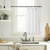 Short Curtains for Bathroom Window,White Sheer Privacy Linen Pinch Pleat