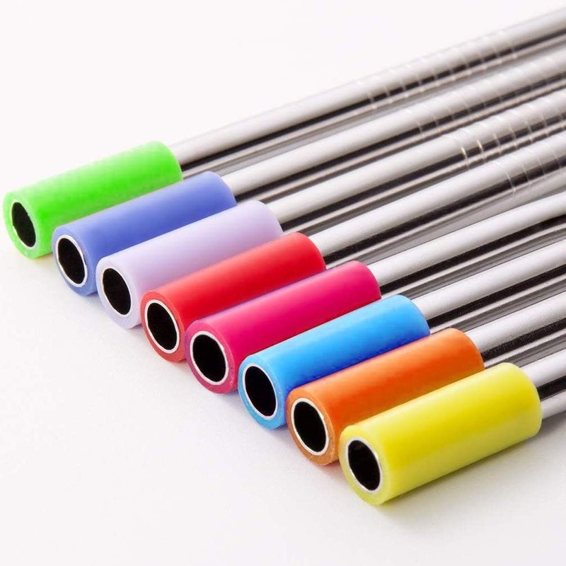 RKINC Juego de 8 pajitas reutilizables de acero inoxidable para