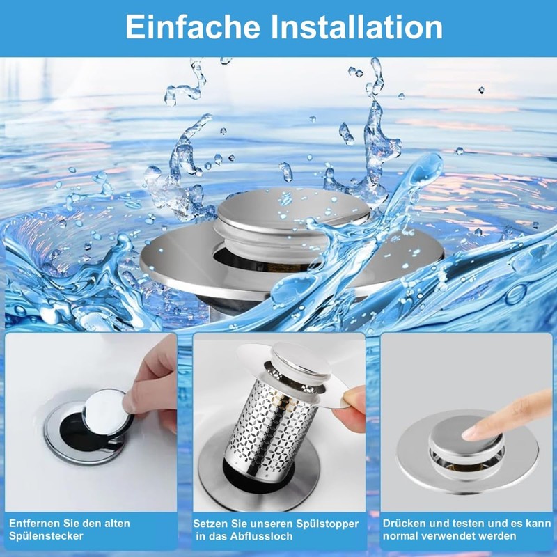 304 Stainless Steel Drain Plug, Upgraded Metal Drain Plug, Universal,