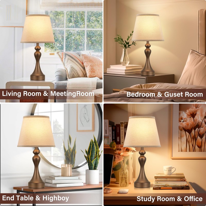 Seealle Touch Lamps for Nightstand - Bedside Lamps Set of