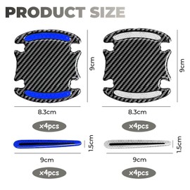 16 Pieces Car Door Reflective Stickers, Car Door Handle Stickers, Car Door Handle Protective Film, Car Door Handle Protective Stickers, Car Film Blue, Car Door Reflective Stickers