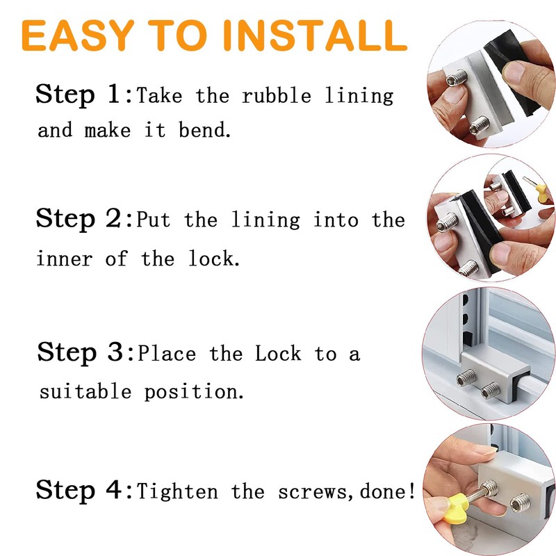 Window Locks Security, 12 Sets Double Sliding Window Locks with