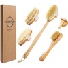 SAMEBUTECO Juego de Cepillos Secos 4 en 1 de Madera