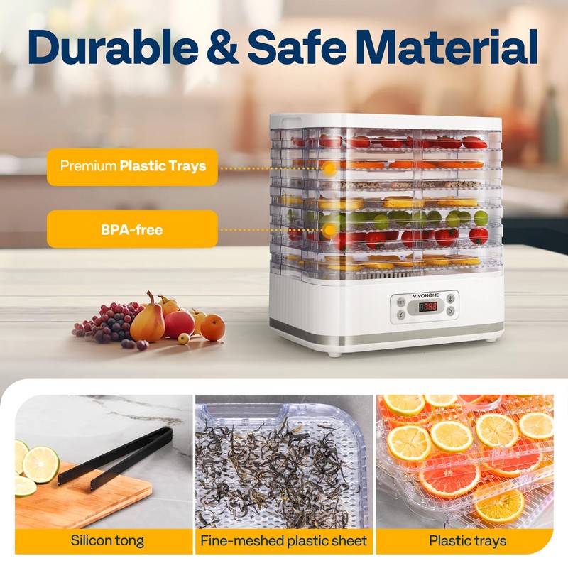 VIVOHOME Electric 8 Trays Food Dehydrator, 400W Hydrator Machine with