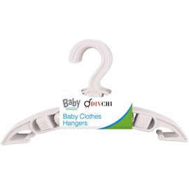 DIVCHI 40 Pack Children's Hanger Plastic Tubular Kids Hangers Non Slip Clothes Hanger Multicolour for Kids Babies (Kids 40 Pack_White)