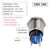 ZOYSEAY Horn Push Button Switch with Blue LED Backlit Symbol,