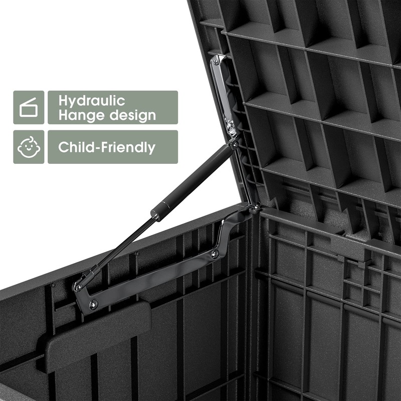 Greesum 82 Gallon Resin Deck Box Large Outdoor Storage for