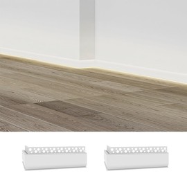 Besseto 2Pair/4PCS Baseboard LED Aluminum Channel Outer Corner, L-Shape Angle Turning Adapter Connector Plaster-in LED Aluminum Channel Profile with Joint Conector (White Outer Corner-2 Pairs)