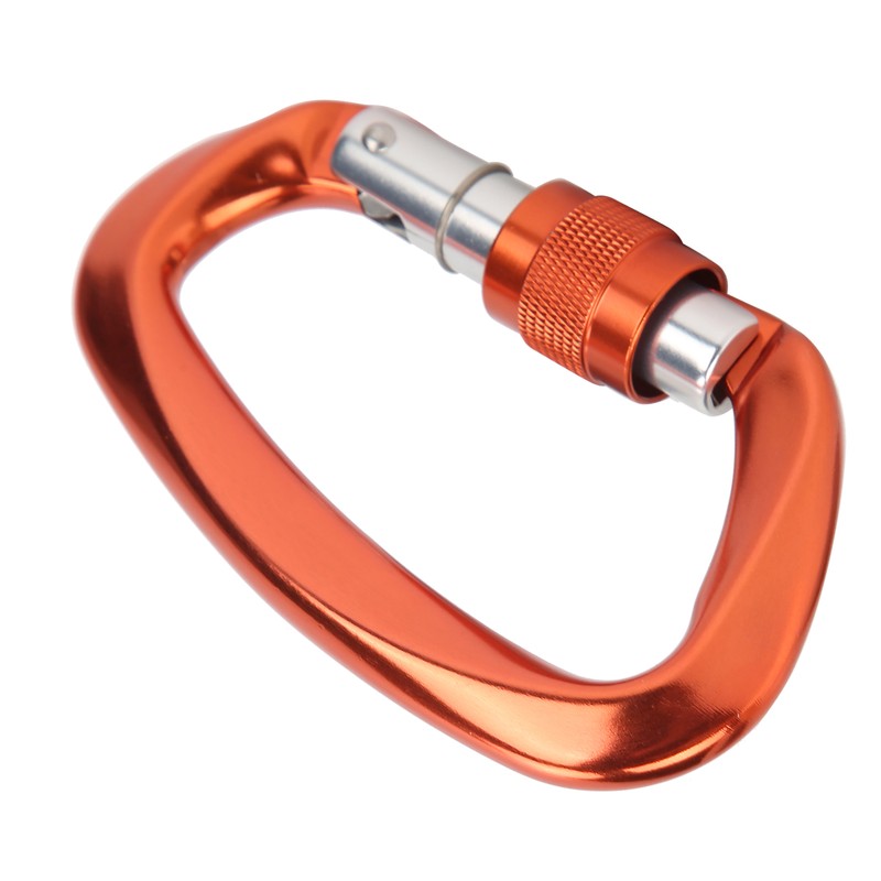 Mountaineering D Locking Carabiner Clips Alloy Heavy Duty Carabiner for