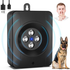 Anti Bark Device, Automatic Dog Barking Deterrent Devices with 4 Speakers, Audio & Ultrasonic Anti Dog Barking Device with 33FT Range, Indoor Outdoor Bark Control Device for Puppy Medium Large dog