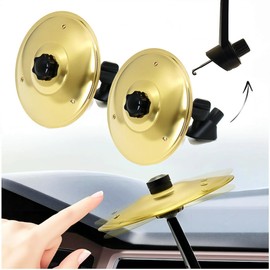 Car Cymbal Air Vent 2Pack Gold Car Symbol Drum Air Vent Mini Cymbal for Car Dashboard Fun Durable Metal Crash Cymbal for Cars Silent Installation Novelty Gift for Music Lovers