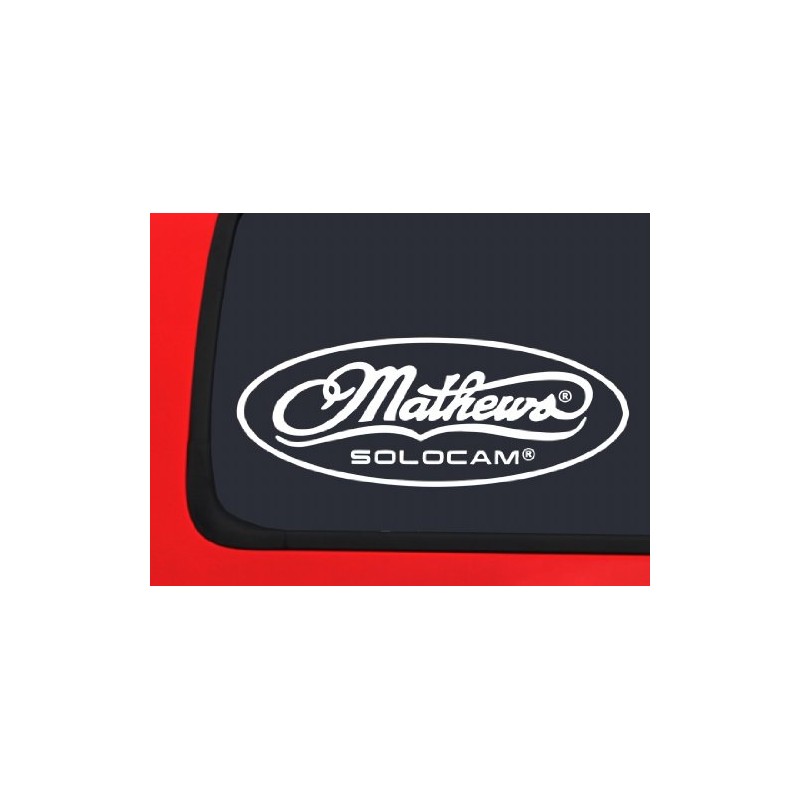 Mathews Solocam Logo'd - Archery - White Hunting window decal