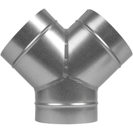 Vent Systems 6" Inch Duct Connector – Heavy-Duty Galvanized Steel 3-Way Splitter Fitting – Rust-Resistant Round Pipe Adapter for HVAC Ventilation, Dryer Exhaust, Heating and Cooling Airflow Systems