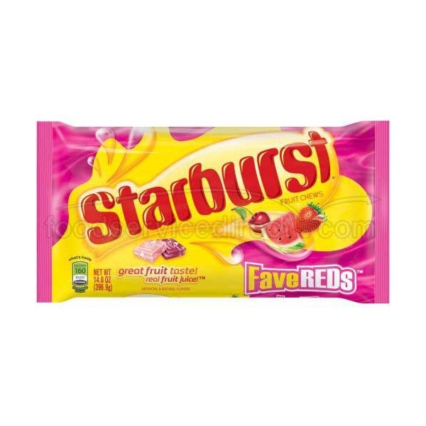 Starburst Favered Fruit Chew Laydown Candy, 400 Gram -- 12 per case.