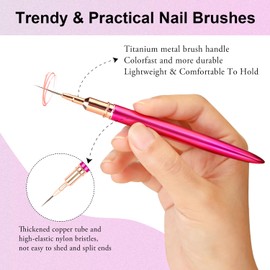 LEDSUUEI Nail Art Liner Brushes（Purple）