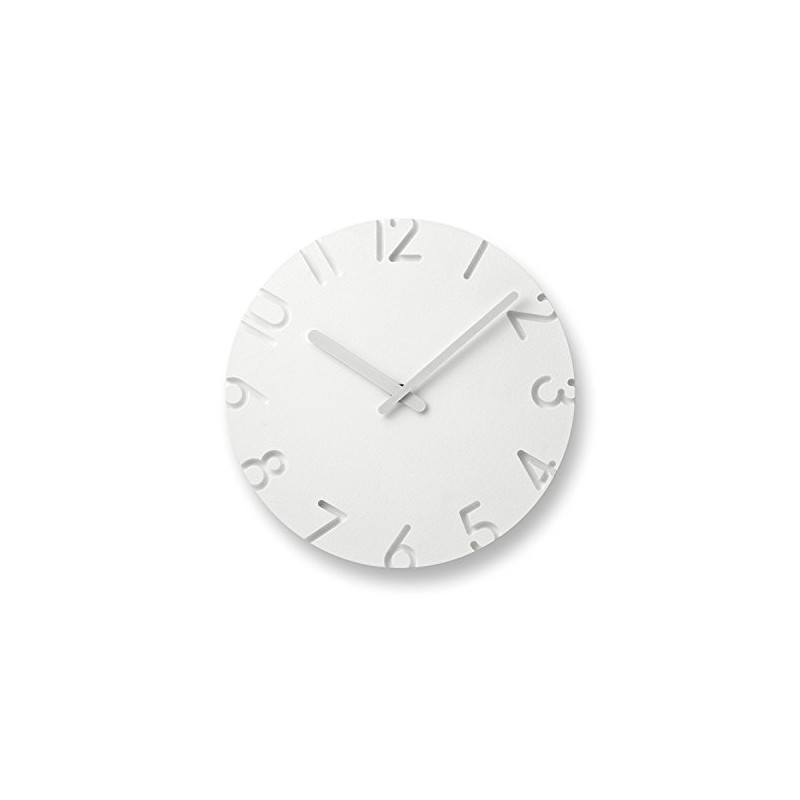 Lemnos CARVED Arabic NTL10-04A Wall Clock, Carved, White, 9.4 inches