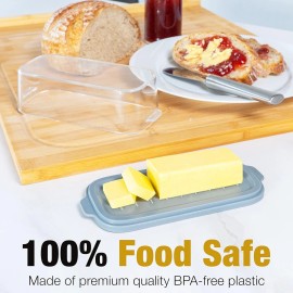 Eparé Large Butter Dish With Lid For Countertop - BPA-Free Butter Keeper - Count