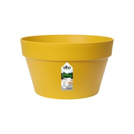 elho Loft Urban Bowl 35 - Flower Pot for Outdoor - Ø 34.5 x H 20.2 cm - Yellow/Ochre