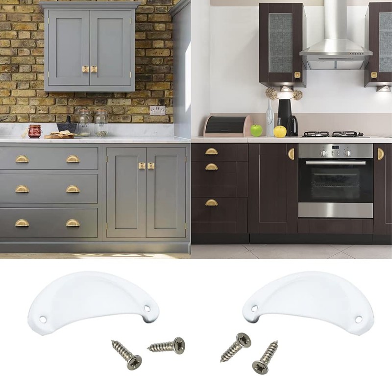 Ruidee 12 Picecs Shell Cup Handles Vintage Half Moon Drawer