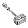 Flongo Men's Vintage Silver Stainless Steel Thor Hammer Biker Pendant