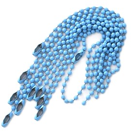 MYmama Color Ball Chain 2mm Connector Included 10pcs Colorful Bead Chain Keychain Accessories Parts (Sky Blue)