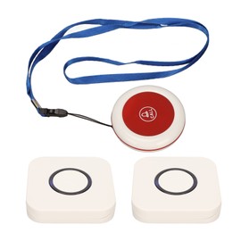 Wireless Caregiver Pager 2 for 1 Long Distance Transmission 4 Level Volume SOS Call Button for Elderly Patient 100‑240V US Plug