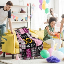 60th Birthday Gifts for Women, 60th Birthday Decorations for Women Blanket 150x130CM, 60th Birthday Gift Ideas, 1964 Birthday Gifts for 60 Year Old Woman, Happy 60th Birthday Gifts Women Throw Blanket