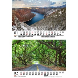 Travel Magic USA DIN A5 Wall Calendar for 2025 Washington Travel America Holiday Set Contents: 1 x Calendar, 1 x Christmas Card (2 Pieces Total)
