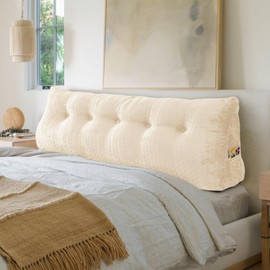 easedeco Large Triangular Wedge Headboard Pillow Large Bolster Headboard Back Support Backrest Positioning Reading Pillow for Sitting with Removable Cover