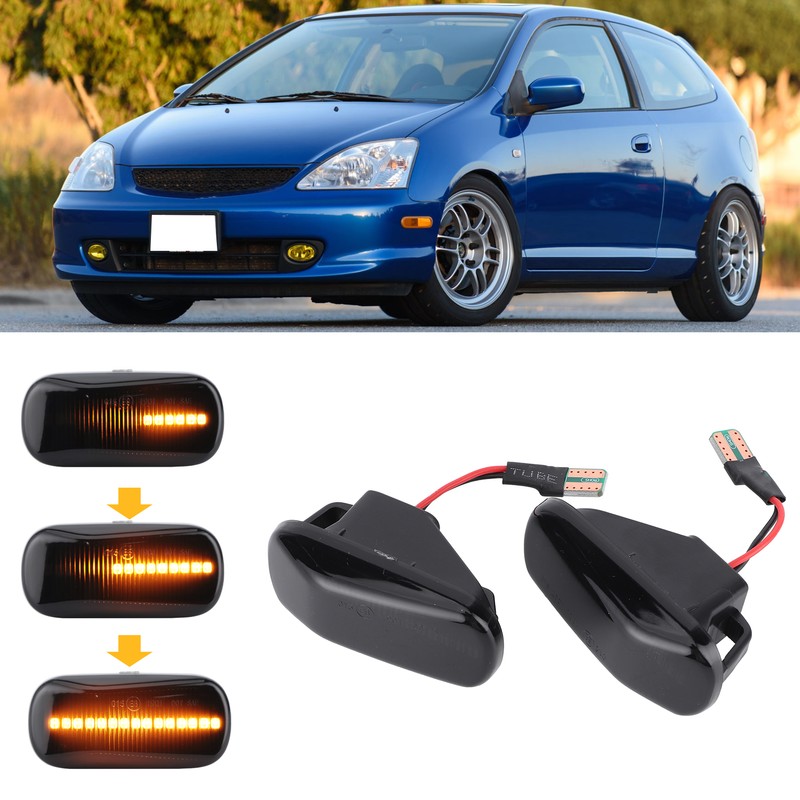 Amber Side Marker Light Fender Turn Signal Lamp 3000K Smoky
