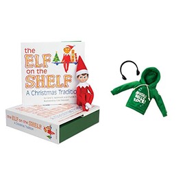 Elf On The Shelf Boy with Jingle Jam Hoodie Set - Blue Eyed Boy Elf Doll with Book and Hoodie with DJ Headphones - Customize Your Elf With Unique DJ Spinning Holiday Tunes - Elf Figure Clothing Pack