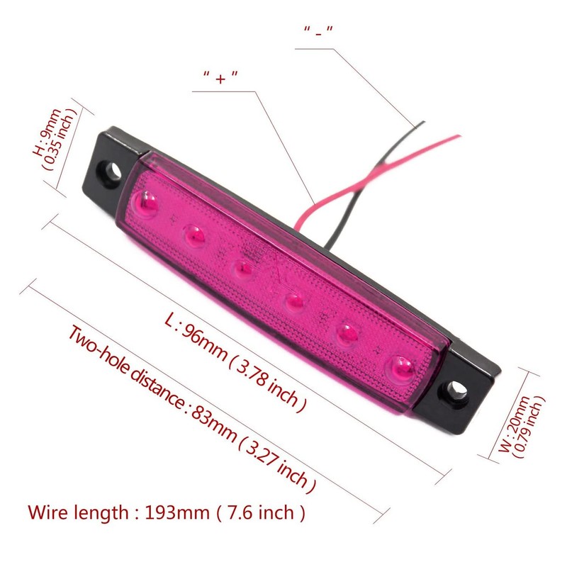 FXC 10x 6 LED Clearence Truck Bus Trailer Side Marker
