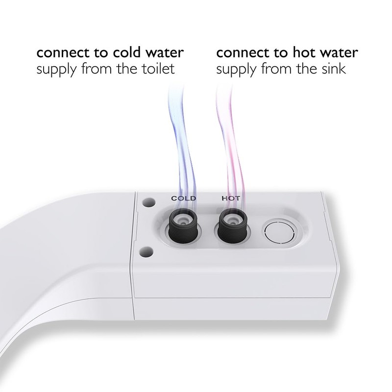 BIDETbidet Left/Right Reversible WARM WATER Ultra-Slim Bidet Attachment with Temperature