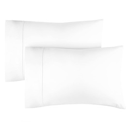 Standard Size Pillow Cases Set of 2 - Extra Soft Pillowcases - 50cm x 75cm - Breathable & Cooling Pillow Cases 2 Pack - Luxury Pillow Covers - Machine Washable - Pillow Protectors 2 Piece Set (White)