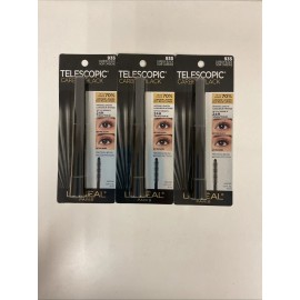 L'Oréal Paris Telescopic Mascara - Carbon Black (0.27oz) - Lot Of 3