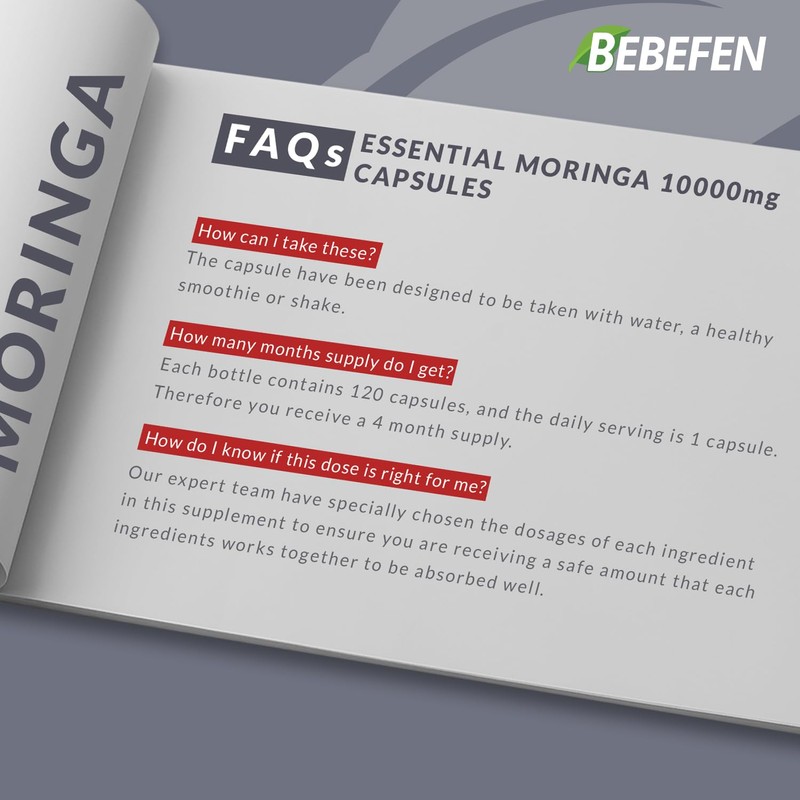 Moringa Capsules 10000mg Per Capsules, 120 Capsules 4 Month Supply