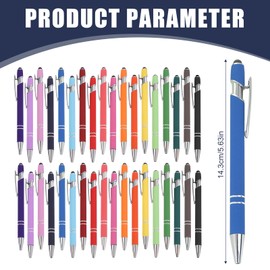 Pack of 36 Ballpoint Pens with Touchpe, High-Quality Retractable Ballpoint Pen, 2 in 1 Stylus Pen, Multicoloured Pens, Retractable Pens for School, School Supplies, Office and Home