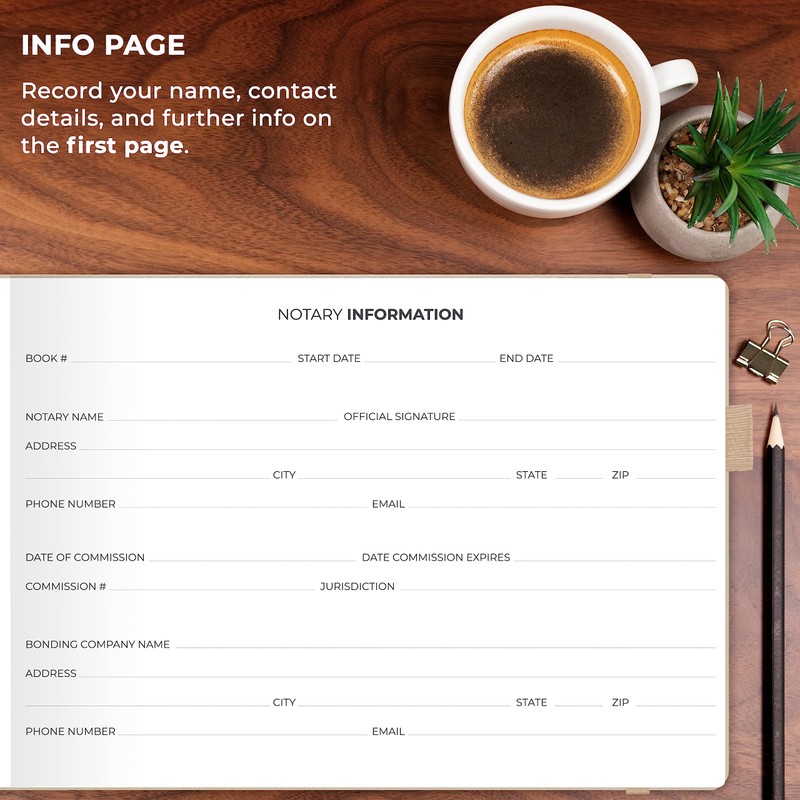 Clever Fox Notary Journal – Horizontal Notary Public Journal of