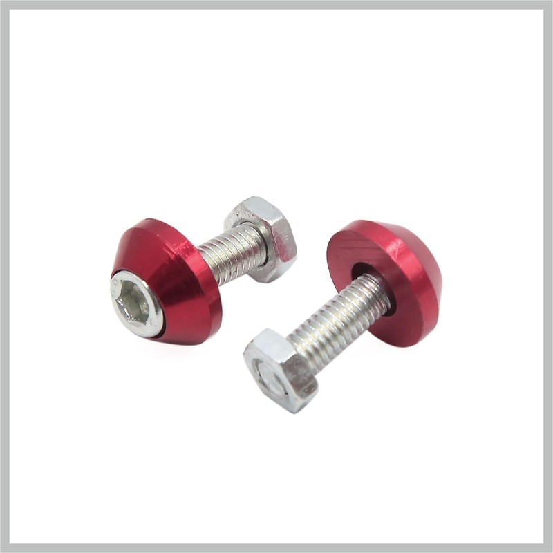 RATCHROLL 4pcs Rose Red 6mm Thread Diameter Motorcycle License Plate