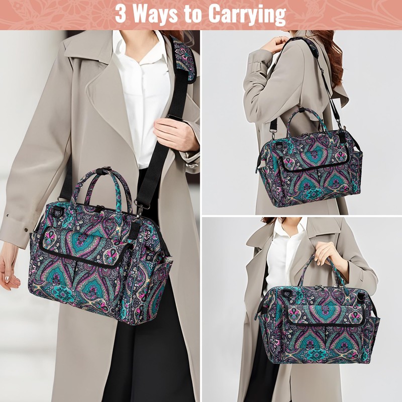LoDrid Bible Bag Tote with Multiple Pockets for Bible Items,