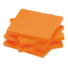 EAI Education Base Ten Flats: Orange Plastic - Set of 10