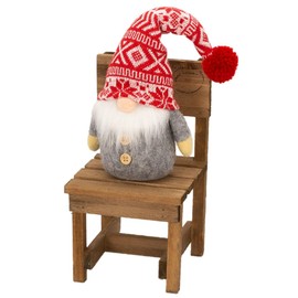 Devalier Tomte Christmas Scandinavian Fairy Santa Claus Stylish Interior Christmas Ornament Room Accent Decoration Yurt Tomte (Red Pom Chair)