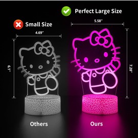 Cat Night Light Cute Night Light - Anime Charater 16 Color Change Decor Kitty Lamp with Remote, Dim, Timer,Kids Gifts for Christmas Birthday