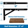 LEOPO 12 inch Folding Shelf Brackets, Heavy Duty Wall Mounted
