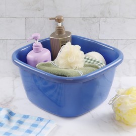 Saedy Lavabo Profundo de Plástico de 18 Cuartos, Lavabo Cuadrado Grande, Color Azul Oscuro