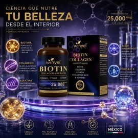 Biotina Colágeno 90 Cápsulas 1800mg Fórmula Completa