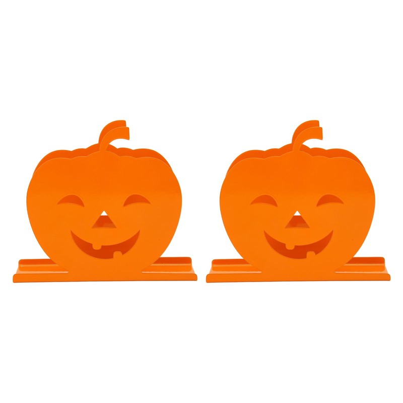2pcs Cute Pumpkin Napkin Holder Durable Iron Paper Napkin Holder