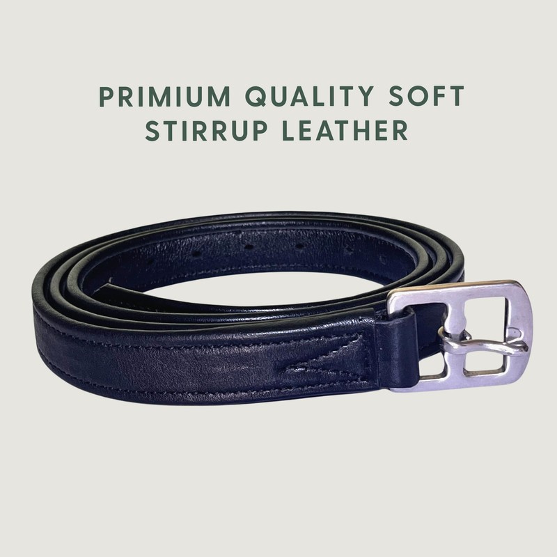LEXNEL Non-Stretch Soft Stirrup Leather with Stainless Steel Hardware 1