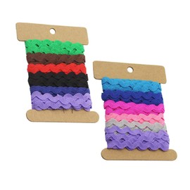 2 Roll 8mm Rick Rack Trim Braid Woven Trim Ribbon Tape for Sewing Wrapping Crafting Wedding Shower Party Decoration (6 Yards)